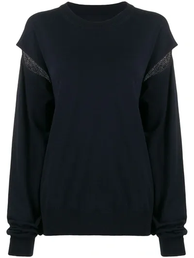 Maison Margiela Slit Sleeve Jumper In Blue