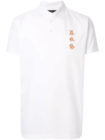 Shanghai Tang Xu Bing Mandarin-collar Polo Shirt In White