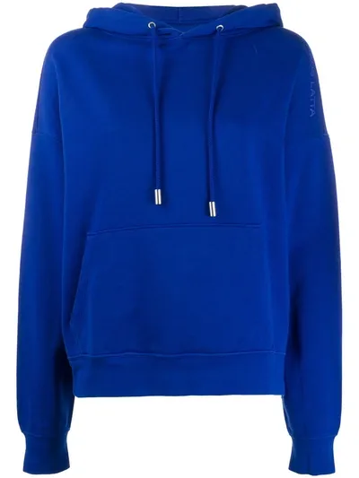 Eckhaus Latta Long Sleeve Drawstring Hoodie In Blue