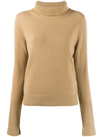 Joseph Roll Neck Jumper In Brown