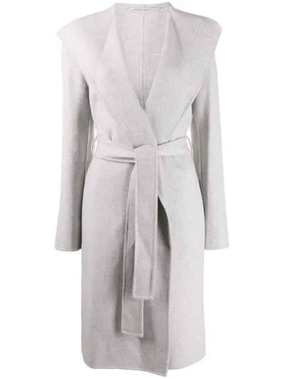 Joseph Lima Belted Robe Coat In Grey