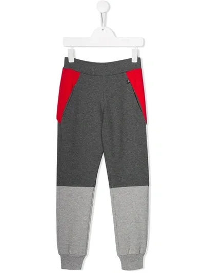 Philipp Plein Junior Kids' Statement Track Trousers In Grey