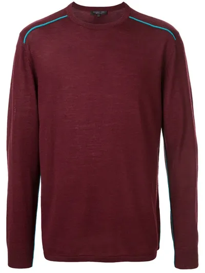 Shanghai Tang Contrast-trim Sweater In Red