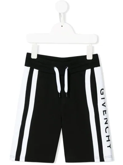 Givenchy Teen Logo-print Track Shorts In Black