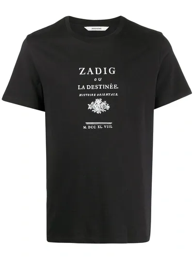 Zadig & Voltaire Slogan Print T-shirt In Black