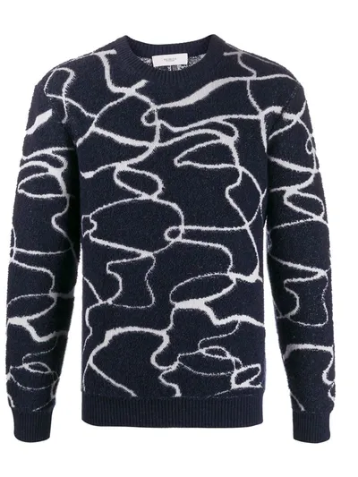 Pringle Of Scotland Reflections Crew Neck Jumper In Blue