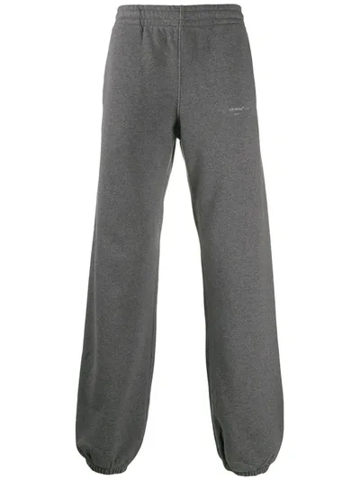 Off-white Logo Print Track Pants In Grey