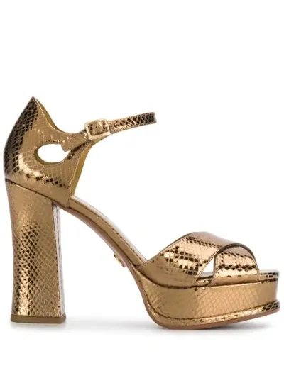 Michael Michael Kors Platform Sandals In Gold