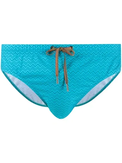 Missoni Printed Swimming Briefs In Blue