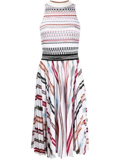 Missoni Contrasting Pattern Knit Dress In White