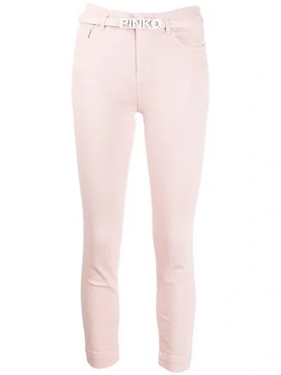 Pinko Logo-buckle Skinny Jeans In Pink