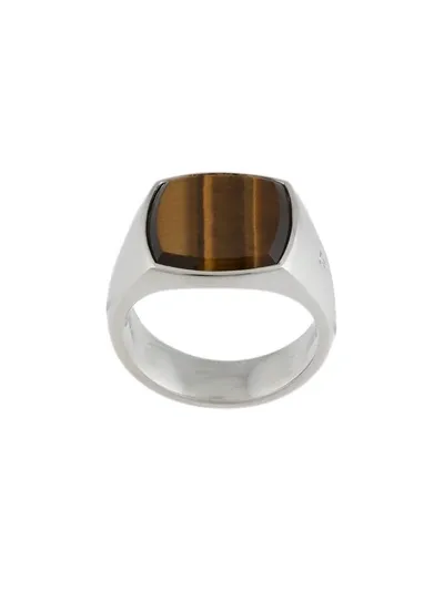 Tom Wood Cushion Sterling Silver Tiger's Eye Ring