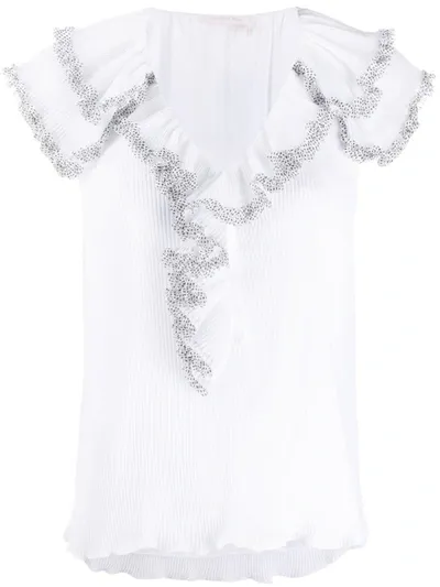 See By Chloé Ruffle Short-sleeve Blouse In White