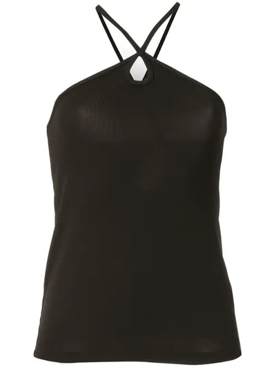 Christopher Esber Hooped Halter Top In Black