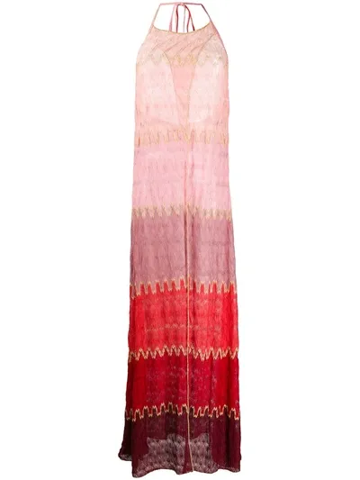 Missoni Colour-block Crochet Dress In Pink