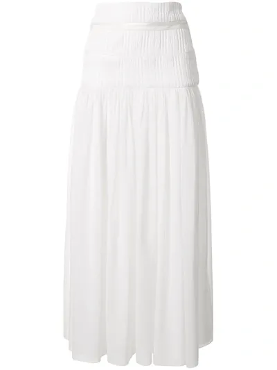 Christopher Esber Sheer Ruched Skirt In White