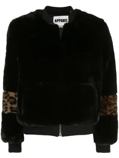 Apparis Jem Faux-fur Bomber Jacket In Black