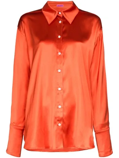 Gauge81 Palermo Satin Oversized Shirt In Orange