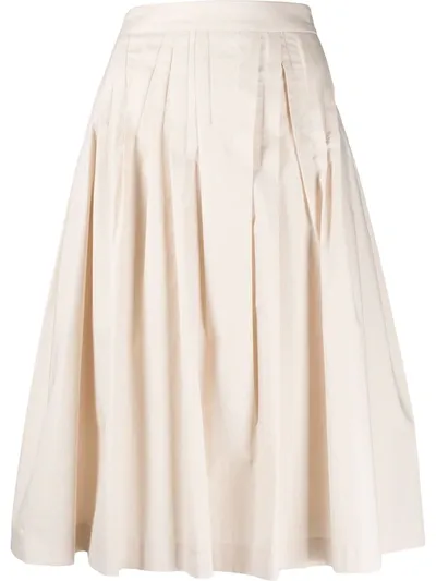 Peserico Pleated Midi Skirt In Neutrals