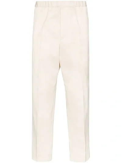 Jil Sander Elasticated-waist Tailored Trousers In Neutrals