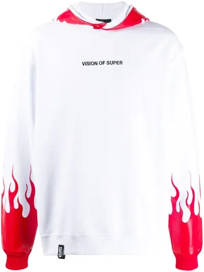 Vision Of Super Flames 2.0 Relaxed-fit Hoodie In White