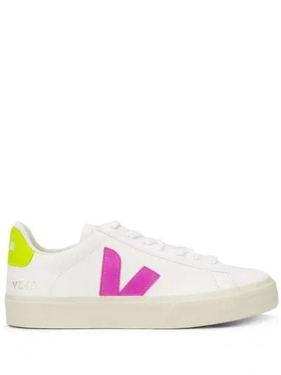 Veja Contrast Logo Sneakers In White