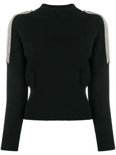 Christopher Kane Embellished Shoulder Jumper In Black