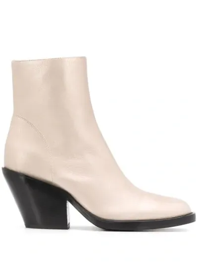 Ann Demeulemeester Side Zipped Ankle Boots In Silver