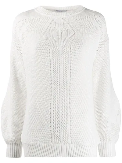 Alberta Ferretti Open Knit Top In White