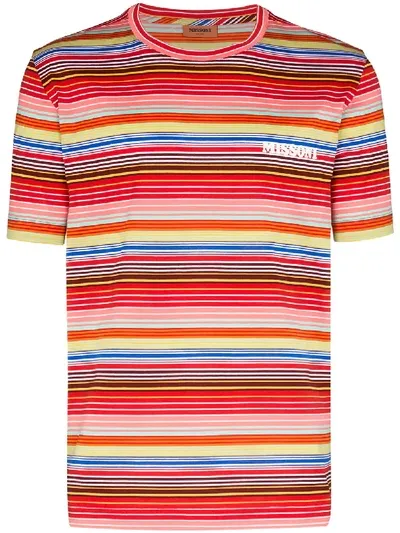 Missoni Short-sleeve Striped T-shirt In Red