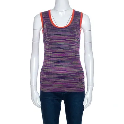 Pre-owned M Missoni Multicolor Knit Contrast Trim Sleeveless Tank Top M