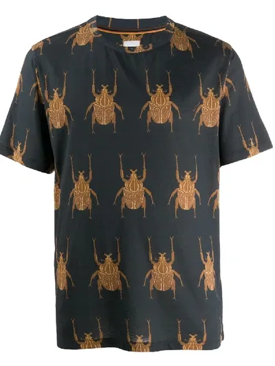 Paul Smith Beetle-print T-shirt In Grey