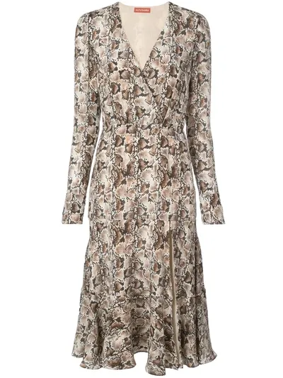 Altuzarra Wrap-effect Printed Silk Crepe De Chine Midi Dress In Animal Print