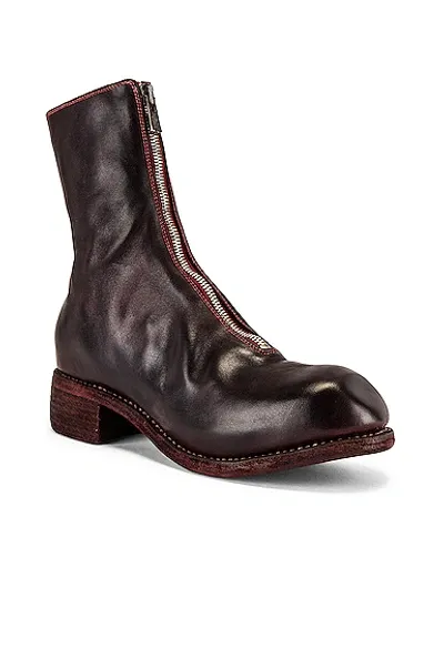 Guidi Full Grain Horse Front Zip Boot In Burgundy