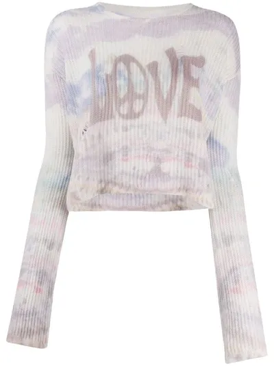 Amiri Intarsia Knit Cashmere Jumper In Pink