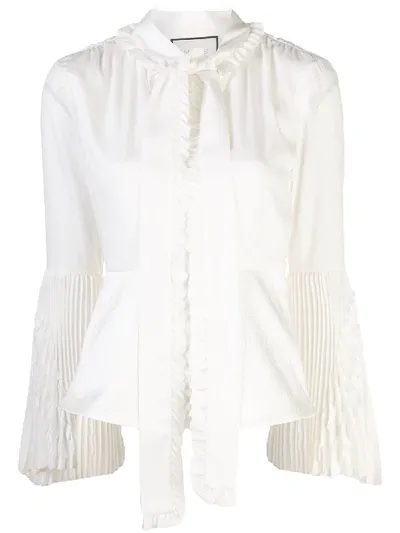 Alexis Sorrenta White Ruffle-trimmed Blouse