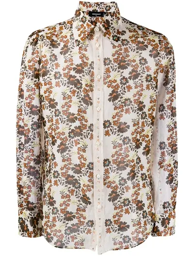 Dsquared2 Floral Printed Shirt In Brown