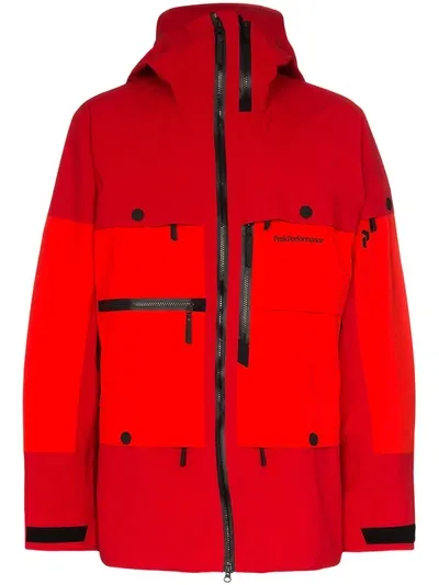 Peak Performance Red Vertical Hooded Parka