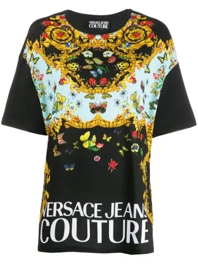 Versace Jeans Couture Contrast Print T-shirt In Black