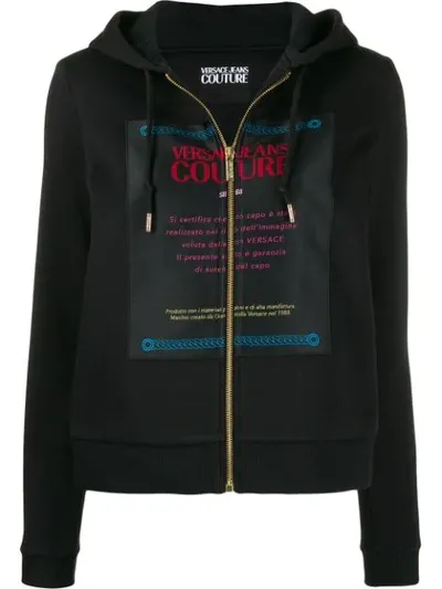 Versace Jeans Couture Logo Patch Hoodie In Black