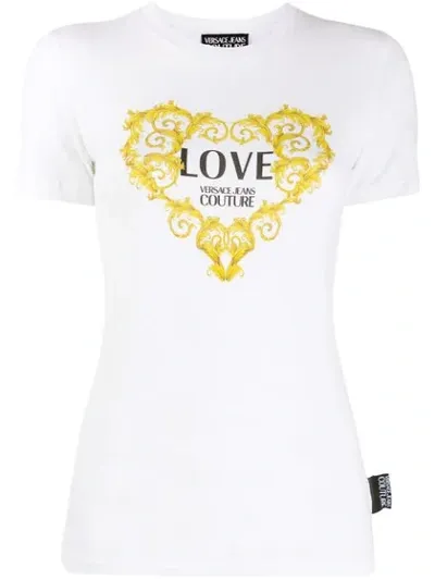 Versace Jeans Couture Logo Print T-shirt In White