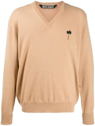 Palm Angels Palm Tree Jumper In Neutrals