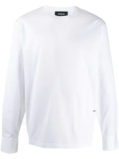 Dsquared2 Klassisches Langarmshirt In White