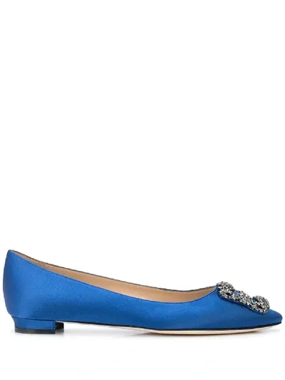 Manolo Blahnik Hangisi Ballerinas In Blue