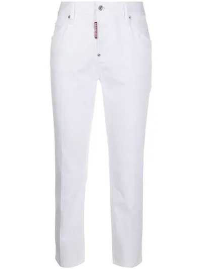 Dsquared2 Cropped Trousers In White