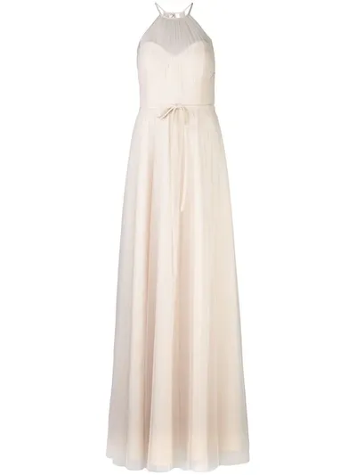 Marchesa Notte Bridesmaids Halterneck Tulle Bridesmaid Gown In Pink