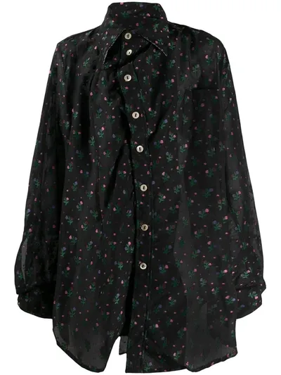 Vivienne Westwood Anglomania Floral Print Shirt In Black