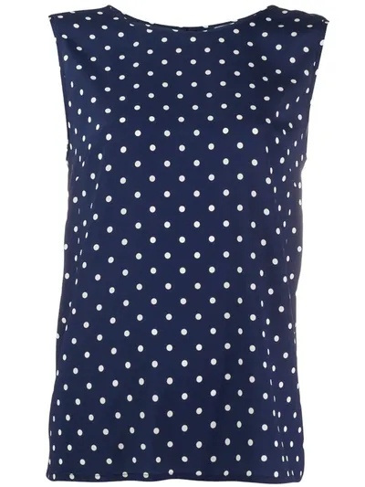 P.a.r.o.s.h Polka-dot Sleeveless Top In Blue