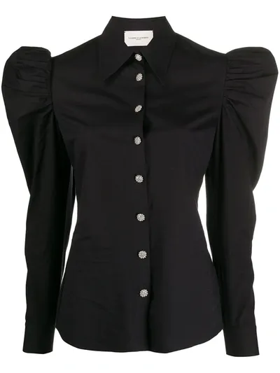 Giuseppe Di Morabito Embellished Ruched Sleeve Shirt In Black