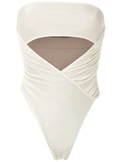 Adriana Degreas High Leg Swimsuit In White